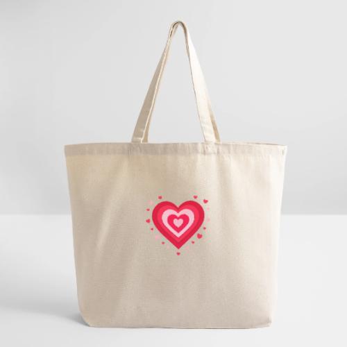 Layered Red & Pink Heart – Cute Valentine Love - Eco-Friendly Cotton Tote