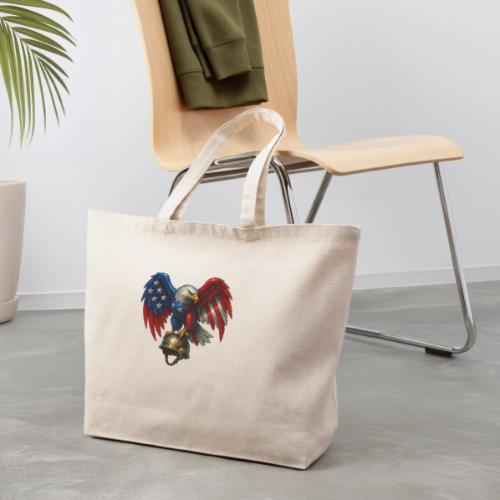 American Flag Bald Eagle - Helmet - Eco-Friendly Cotton Tote