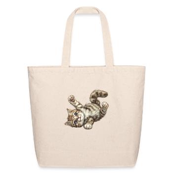 Funny Cat - Eco-Friendly Cotton Tote - natural - Front