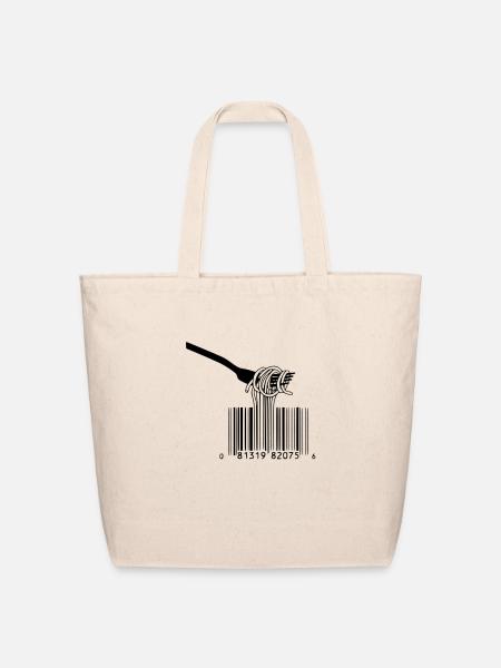 spaghetti barcode - Eco-Friendly Cotton Tote - natural