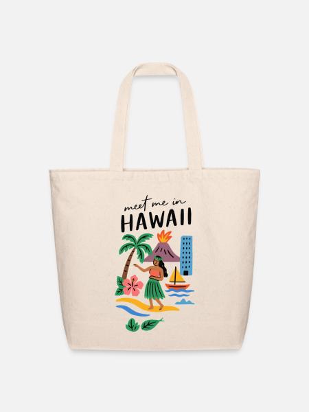 Hawaii Adventure Summer Tee - Eco-Friendly Cotton Tote - natural