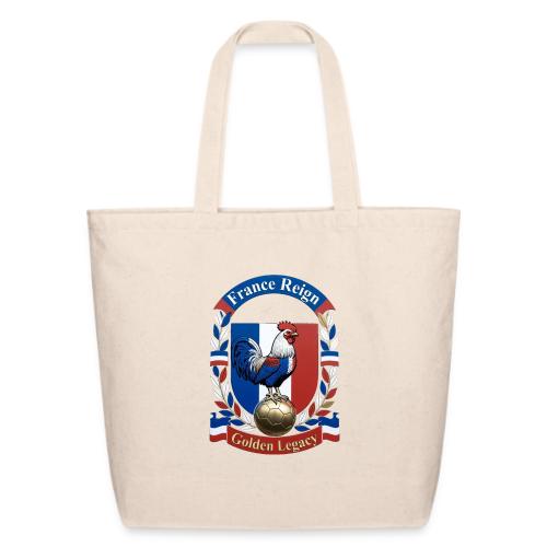 France Rooster Reign T-Shirt, Tricolore Pride Gift - Eco-Friendly Cotton Tote