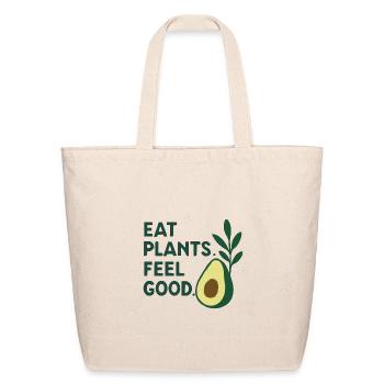 Eat Plants Feel Good Avocado - Eco-Friendly Cotton Tote - natural - Front