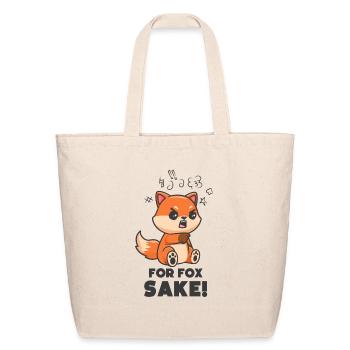 For fox sake - angry fox - Eco-Friendly Cotton Tote - natural - Front