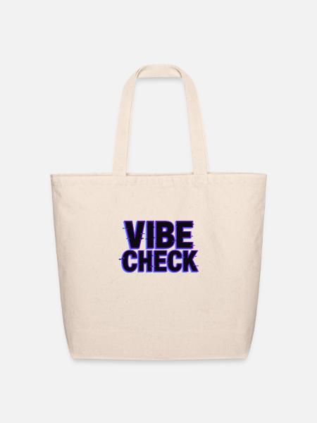 Vibe check - Eco-Friendly Cotton Tote - natural