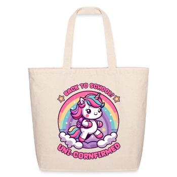 Back to School? Uni-cornfirmed! - Eco-Friendly Cotton Tote - natural - Front