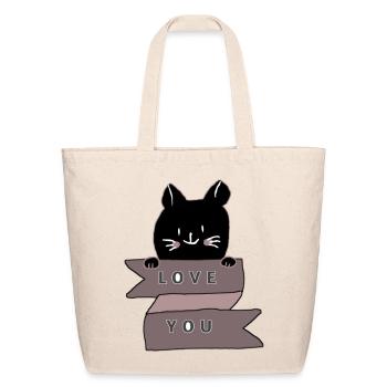 Love you art design  - Eco-Friendly Cotton Tote - natural - Front