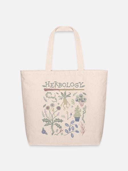 Harry Potter Herbology Botanical Herbs Design - Eco-Friendly Cotton Tote - natural