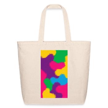 Neon Abstract Color Clouds - Eco-Friendly Cotton Tote - natural - Front