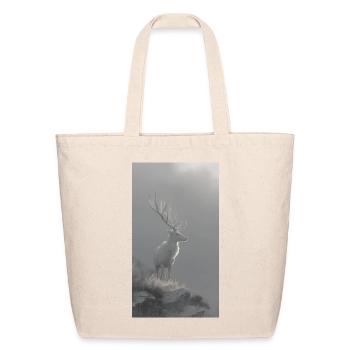 Frosted Stag in Mist - Eco-Friendly Cotton Tote - natural - Front