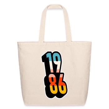 1986 Retro Stripes - Eco-Friendly Cotton Tote - natural - Front