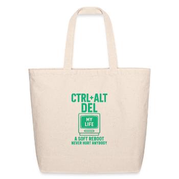 Retro Computer Monitor – Ctrl+Alt+Del My Life - Eco-Friendly Cotton Tote - natural - Front