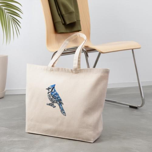 Silver Blue Jay on Perch + Flight Stages 2-print - Eco-Friendly Cotton Tote