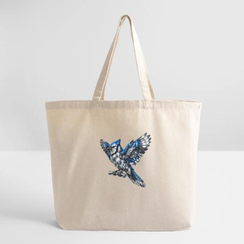 Silver Blue Jay Open Wing Perch - Eco-Friendly Cotton Tote