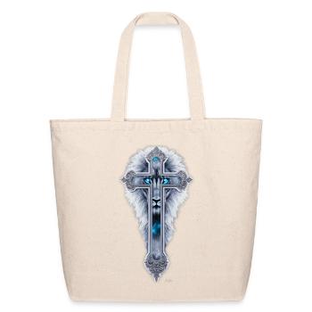 Frost Lion Cross Emblem - Eco-Friendly Cotton Tote - natural - Front