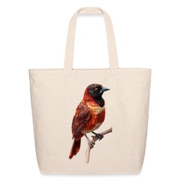 Crimson Robin on Branch - Eco-Friendly Cotton Tote - natural - Front