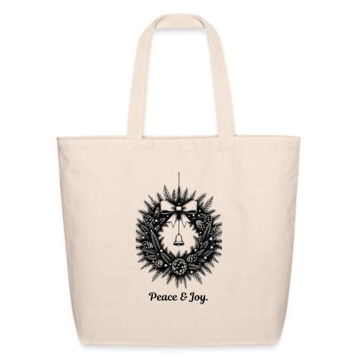 Peace & Joy T-Shirt | Minimalist Elegant Christmas - Eco-Friendly Cotton Tote