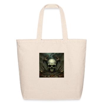Skull and Horns - Eco-Friendly Cotton Tote - natural - Front