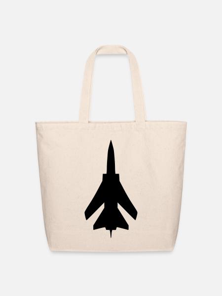 Fighter Jet - Eco-Friendly Cotton Tote - natural