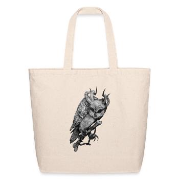 owl horns - Eco-Friendly Cotton Tote - natural - Front