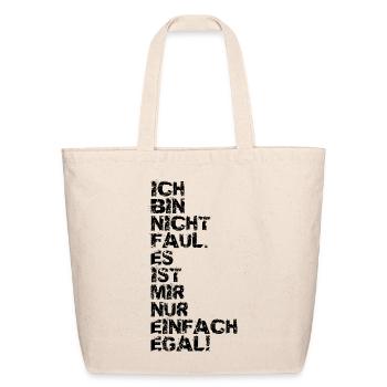 Lazy I Don’t Care German Design - Eco-Friendly Cotton Tote - natural - Front