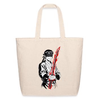 Crimson Bladed Ninja - Eco-Friendly Cotton Tote - natural - Front