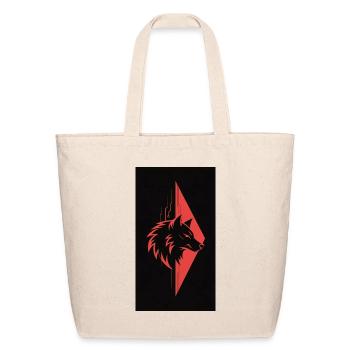 Futuristic Wolf Tech Logo - Eco-Friendly Cotton Tote - natural - Front