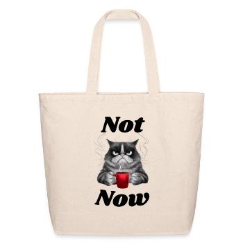 Funny cat « Not now » - Eco-Friendly Cotton Tote - natural - Front