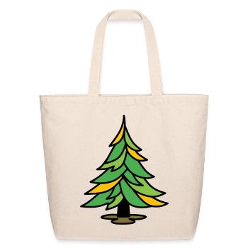 Stylized Pine Tree - Eco-Friendly Cotton Tote - natural - Front