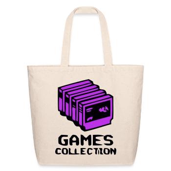 Iconic Retro Game Cartridges Nerd - Eco-Friendly Cotton Tote - natural - Front