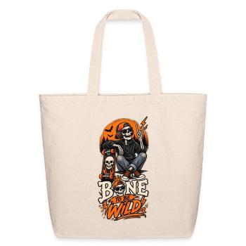 Bone To Be Wild Tshirt - Eco-Friendly Cotton Tote - natural - Front