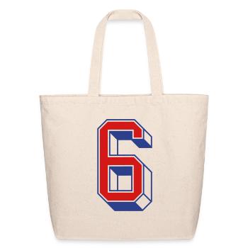 Vintage Jersey number 6 - Eco-Friendly Cotton Tote - natural - Front