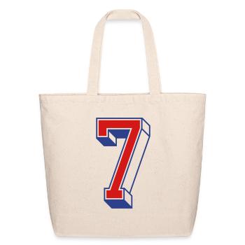 Vintage Jersey number 7 - Eco-Friendly Cotton Tote - natural - Front