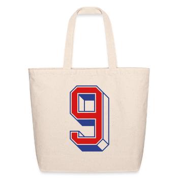 Vintage Jersey number 9 - Eco-Friendly Cotton Tote - natural - Front