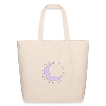 Lilac Moon and Sparkle Night - Eco-Friendly Cotton Tote - natural - Front