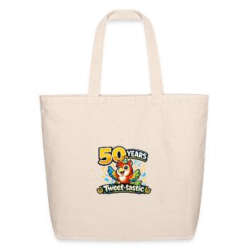 Tweet-tastic 50th Anniversary Parrot - Eco-Friendly Cotton Tote - natural - Front
