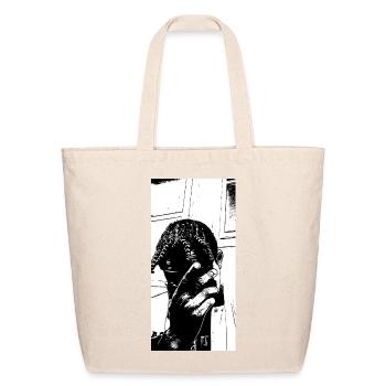 Braided Silence Portrait Mono - Eco-Friendly Cotton Tote - natural - Front