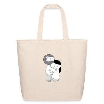 Hug Meh Happy - Eco-Friendly Cotton Tote - natural - Front
