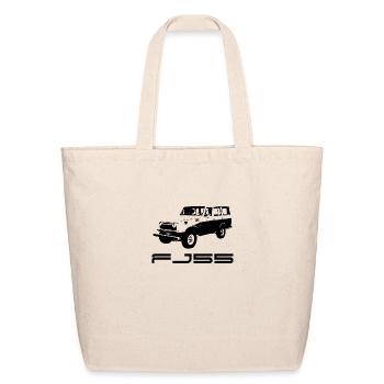 FJ55 BLACK LINE ART WITH LABEL - Eco-Friendly Cotton Tote - natural - Front