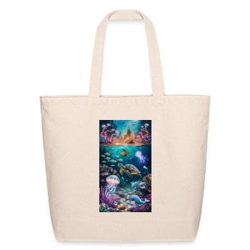 Oceanic Utopia - Eco-Friendly Cotton Tote - natural - Front