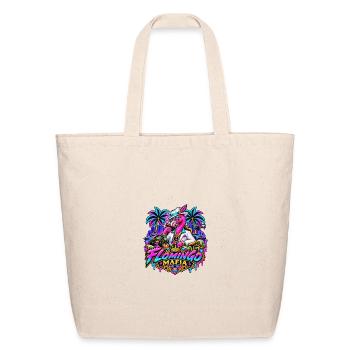 Flamingo Mafia Neon Hustle - Eco-Friendly Cotton Tote - natural - Front