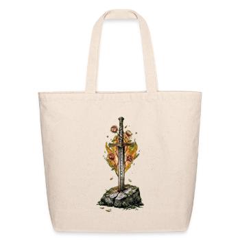 Flamebound Blade and Roses - Eco-Friendly Cotton Tote - natural - Front