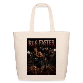 Run Faster - Horror Monster Race Funny Running - Eco-Friendly Cotton Tote - natural - Front