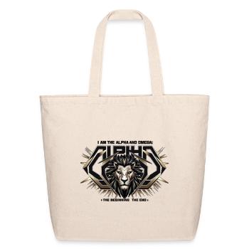 The Eternal King: Alpha & Omega - Eco-Friendly Cotton Tote - natural - Front
