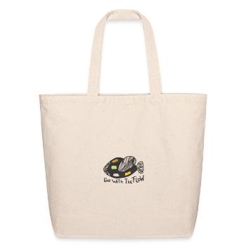 Go With The Flow Fish Art - Eco-Friendly Cotton Tote - natural - Front