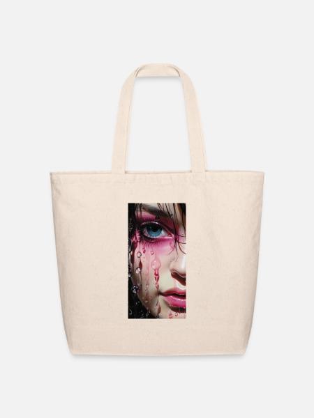 pink girl - Eco-Friendly Cotton Tote - natural