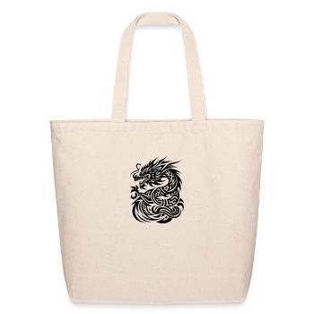 Dragon Tribal Tattoo Artistic Design - Eco-Friendly Cotton Tote - natural - Front