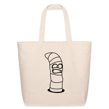 Anxious worm design - Eco-Friendly Cotton Tote - natural - Front