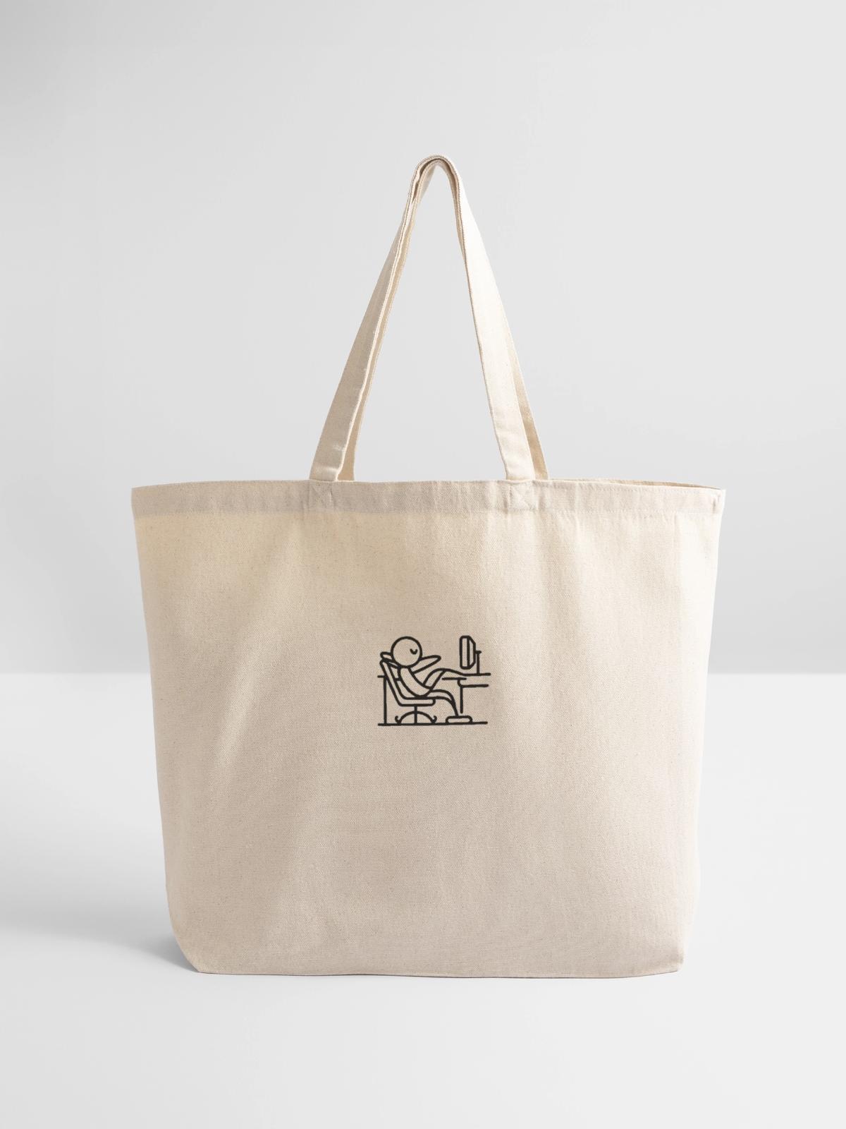 Lazy Tech - Eco-Friendly Cotton Tote - natural - Front