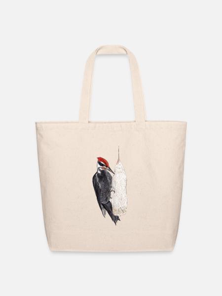 Pileated Woodpecker at Feeder - Eco-Friendly Cotton Tote - natural